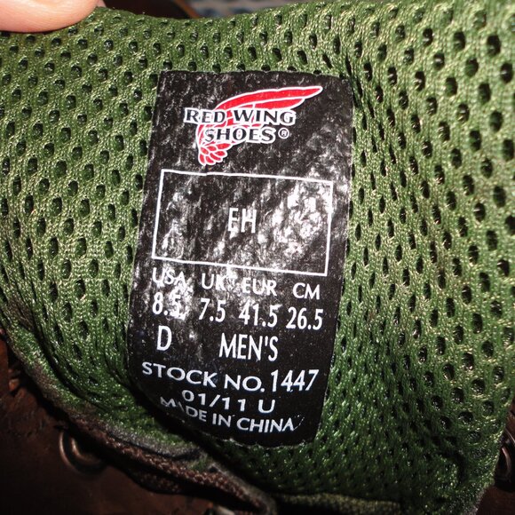 RED WING Brown Leather King Toe Waterproof Men's Lace Up Hiking Boots Size 8.5 - Picture 6 of 8